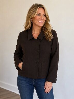 Alpaca Wool Dark Brown Women's Blazer
